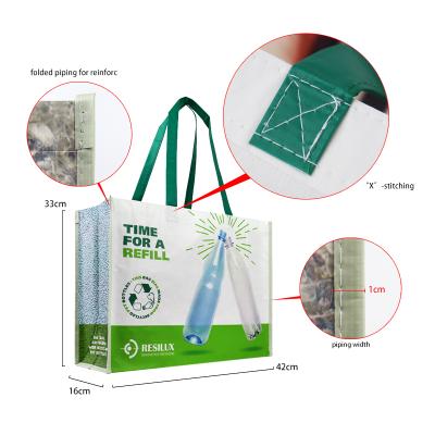 China Wholesale Custom Logo Laminated Tote Advertising RPET Fabric Handled Non Woven Shopping Bag Non Woven Bag for sale