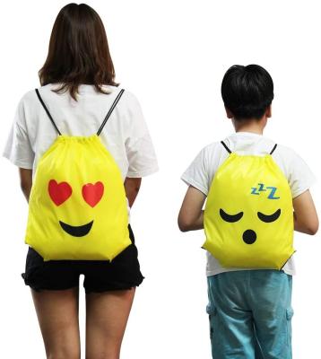 China Fashion Customized Cheap Rope Handle Cartoon Polyester 210d Drawstring Bag Waterproof for sale