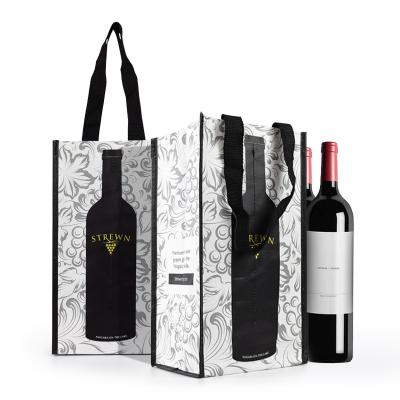 China China Factory Manufacturer Wholesale Laminated PP Woven Shopping Wine Handled Bag for sale