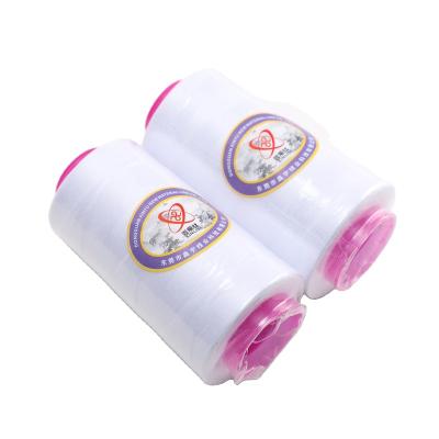 China Low Shrinkage Sewing Supplies Raw White 40/2 5000yards 100% Spun Polyester Sewing Thread Hilo De Coser For Embroidery Machine for sale