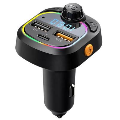 China Type-C Wireless Handsfree Audio Modulator USB Fast Charging Car Charger Dual USB Mp3 Player Adapter Bluetooth 5.0 FM Transmitter for sale