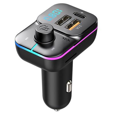 China Latest Dual USB Charger 2022 fm radio transmitter C24 support TF card and U disk car modulator Bluetooth FM transmitter with dual USB port for sale