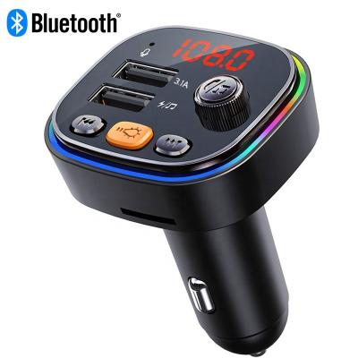 China New Lights USB Charger U Card TF Card Bluetooth Playback Music Bluetooth Radio Car Mp3 Player Multifunctional Colorful Wireless Handsfree FM Transmitter for sale