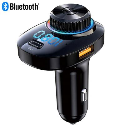 China NEW Colorful Car CHARGER Lights Car MP3 Player QC3.0 USB-C PD20W Bluetooth Hands-free Fast Charging USB FM Transmitter for sale