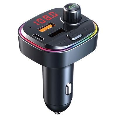 China PD18W Fast Charger Dual Port QC3.1/1A Car FM Transmitter High Quality Bluetooth FM Transmitter Modulator Car Charging With PD 18W for sale