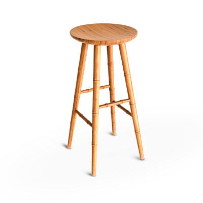 China Modern Home Furniture Eco - Friendly Restaurant Solid Bamboo Barstool Chair for sale