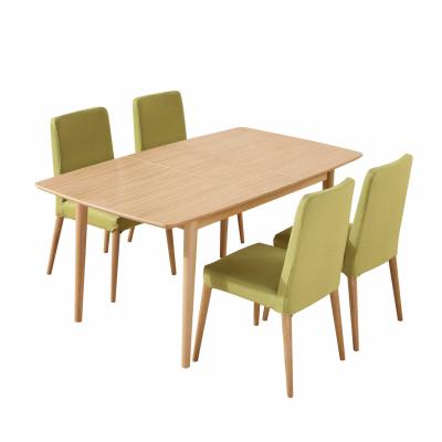 China Modern Design Extendable Rectangular Extendable Dining Table Furniture Solid Oak Legs Extension Dining Table for sale