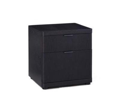 China Bedroom Furniture Modern Design Black Oak Nightstand Flexible Wooden Bedside Table for sale