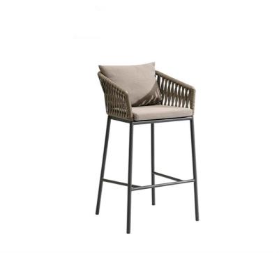 China Contemporary Style Modern Outdoor Furniture Aluminum Frame Garden Leisure Bar Stool for sale