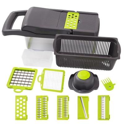 China Sustainable Multifunctional Vegetable Cutter Shredder Set Potato Shreds Slicer Drain Basket Artifact Vegetable Cutting Grater for sale