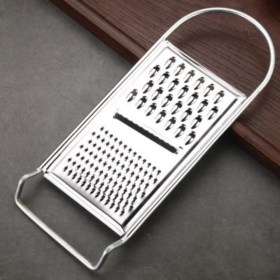 China Sustainable commercial flat stainless steel cheese grater with non-slip base flat coarse stainless steel grater for sale