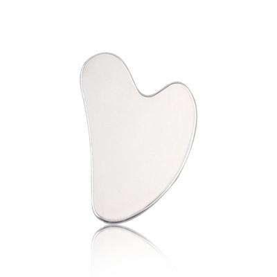 China Wholesale Custom Logo 304 Stainless Steel Face Metal Facial Massage Guasha Gua Sha Massage Tool Heart Shaped Panel for sale