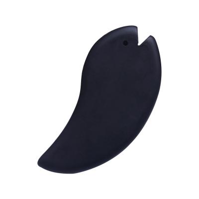 China Bian Stone Spot Wholesale Facial Tool Fish Shape Black Gua Sha Bian Stone For Skincare for sale