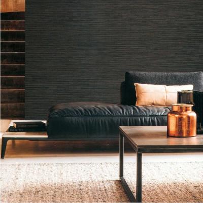 China LS 7004 Modern Superior Design Black Texture Luxury Natural Fiber Wallpaper Rolls Wall Paper Rolls Bedroom Decor for sale