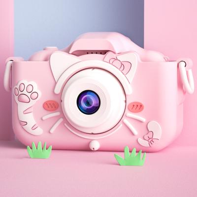 China Cute Toy Cat Mini Digital Camera IPS Screen Lens Interchangeable Kids Camera Lens Education Toys For Kids Camera For Kids Birthday Gift for sale