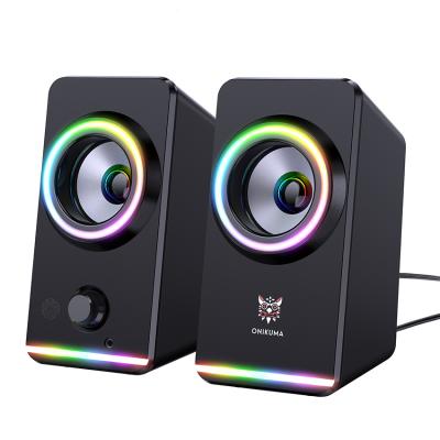 China X6 PORTABLE USB Wired Loudspeaker RGB Computer Gaming Speakers Laptop Subwoofer Desktop Speakers 1 Pair for sale