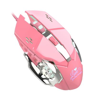 China 3D Gaming Mouse 3200DPI Pink White Lightweight Design Wired USB Gaming Mouse Suitable For Desktop Gaming Mice for sale