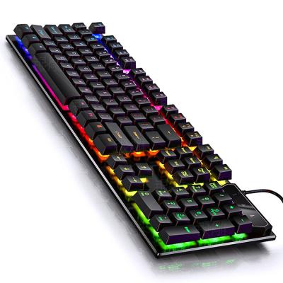 China Mixed Color Backlight Wired Gaming Keyboard USB LED Backlit Feel 104 Key Top Mechanical Keyboard For Laptop PC Gamer for sale