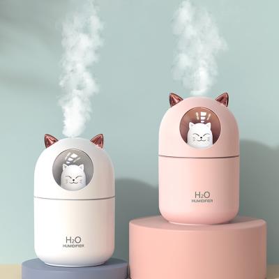 China 300ML USB Household Air Humidifier Cool Cat Diffuser Humidifier Humidifier Cute Mist Maker with Night Lights for Home Office for sale