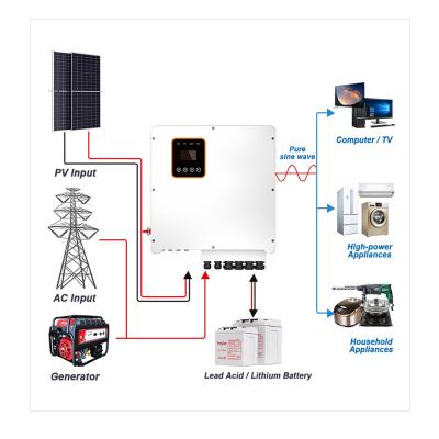 China On/Off Grid Solar Power System 10Kw Luxpower Hybrid Inverter Solar 600x530x200 mm for sale