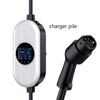 China 3.5kw Ac Ev Portable Electric Cars Charge Pile Electric Car Charger Portable Charging Pile 8-16A adjustable for sale