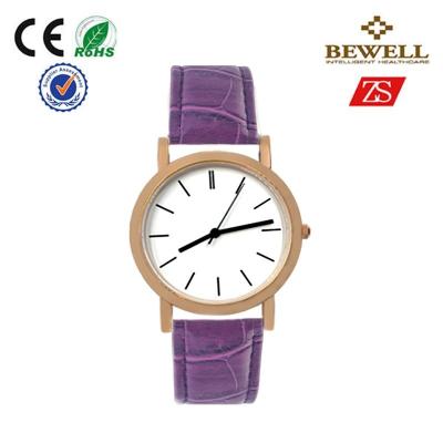 China OEM / ODM Alloy Quartz Movt Watches With Purple Leather Band for sale