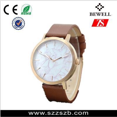 China Business Men Stainless Steel Watches , Genuine Leather Band Metal Wristwatch for sale