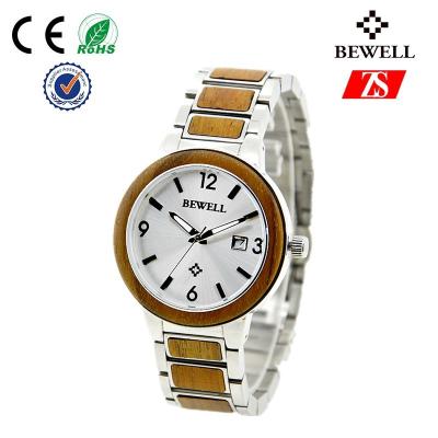 China Fashion Unisex Stainless Steel Watches With Koa Wood Band CE  ROHS FSC for sale