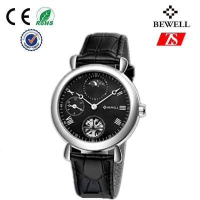 China Genuine Leather Strap Stainless Steel Wrist Watches , Marble Dial Watch for sale