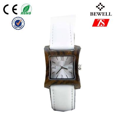 China Fashion Leisure Unisex Wooden Watch With Leather Band CE ROHS FSC for sale