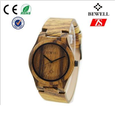 China Zebra Wooden Wrist Watch For Man for sale