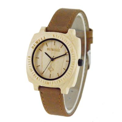 China Super Thin Wood And Leather Watches for sale