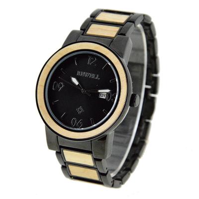 China 100% Natural Wood And Steel Watches For Man With Japan Movement for sale