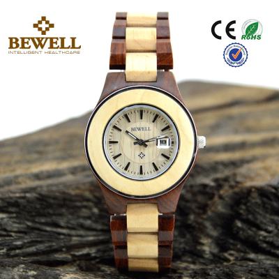 China Red Sandalwood And Maple womens wooden watches , Convex Len Calendar Design for sale