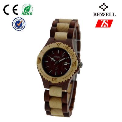 China Red Sandalwood and Maple Wooden Watch For Women With Japanese Quartz Movement for sale