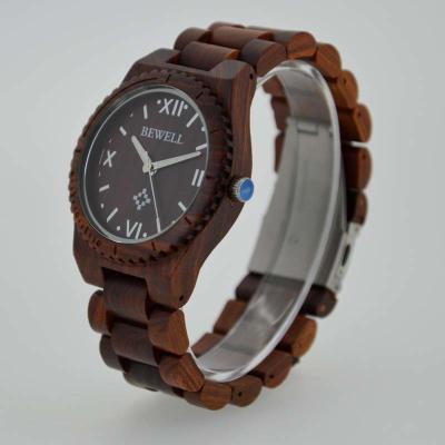 China Eco Friendly Bewell Wooden Wrist Watch Waterproof With Customised Logo for sale