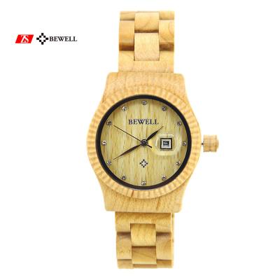 China Custom Waterproof Ladies Wooden Watch With Japan Movement , Harden Glass for sale