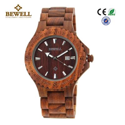 China Beautiful Unique Men Wooden Watches , Natural Wood Watches Single Calendar for sale