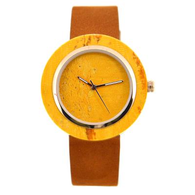 China Creative Marble Face Watch , Water Resistant Slim Stone Watch With Leather Strap for sale