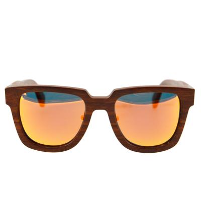 China Red Sandalwood Wood Frame Prescription Glasses With Yellow Mirror for sale