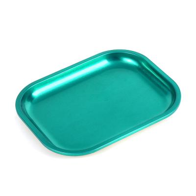 China Custom Rolling Metal Tin Rolling Tray Serving Trays WOWO TECH Tray 18*14CM 35MM Thickness for sale