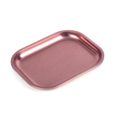 China Small Size Rolling Tray Factory 18*14cm Tin Rolling Tray Custom Logo Tin WOWO TECH for sale