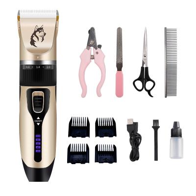 China New Viable Electronic Rechargeable Pet Hair Cutter Pet Grooming Clippers And Trimmer For Dogs for sale