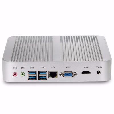 China Fanless System Factory Price Desktop Computer Intel Core i5 4200u Dual Core Fanless Mini PC With 4GB Ram 128GB SSD 300M WIFI Barebone Mini Pc for sale