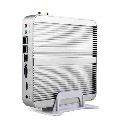 China Fanless+Aluminum Alloy Metal Case Business Computer With Intel Core i5 6200U 8GB RAM DDR3 128GB SSD 12V Graphics Fanless HD520 Win10 Mini PC For Games for sale