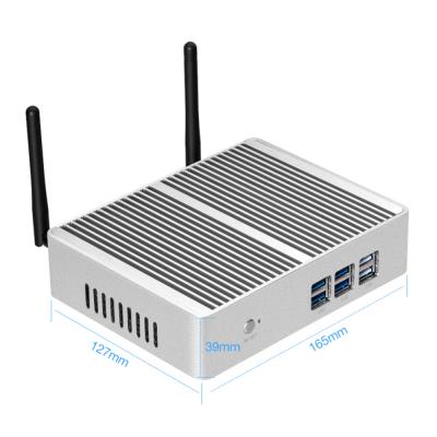 China Fanless+Aluminum Alloy Metal Case Intel Core i3 7100U Dual Core Mini Pro Barebone PC Win10 Fanless Computer DDR4 2.4GHz 4K HTPC WiFi HD VGA for sale