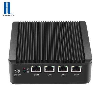 China [Factory Direct Sale] Cheap Brushed Aluminum Alloy Intel Celeron J1900 Mini PC With 4 Lan High Quality Aluminum Alloy mini computer helper win7/win8 for sale