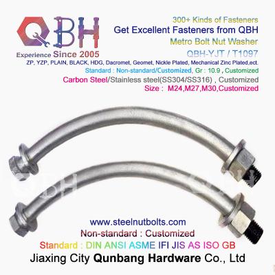 China QBH M24 HDG ZP Subway Metro Nut Washer Assembly Double Head ARC Segment Bolt for sale