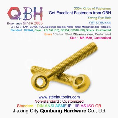 China QBH Brass Copper Lifting Eyelet Knuckle Fish-Eye Bolt Fish Eye Fisheye Screw for sale