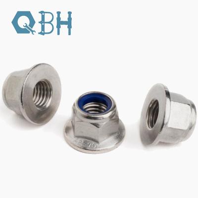 China DIN6926 Non-Metallic Insert Prevailing Torque Type Hexagon Flange Nyolon Lock Nuts for sale